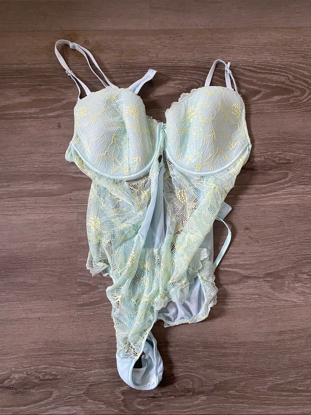 La SENZA Mint and Blue Lace Bodysuit